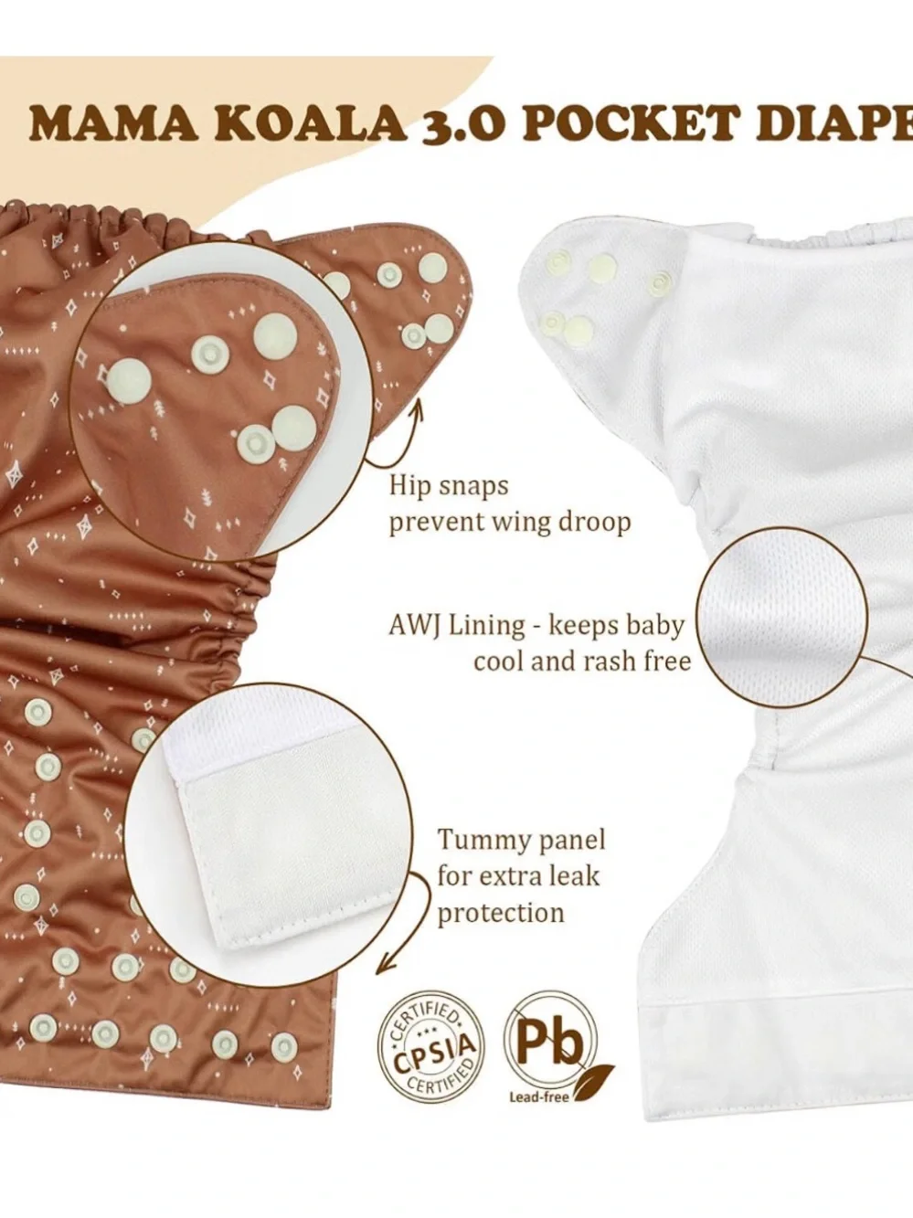 NWT Mama Koala 3.0 Pocket Cloth Diapers